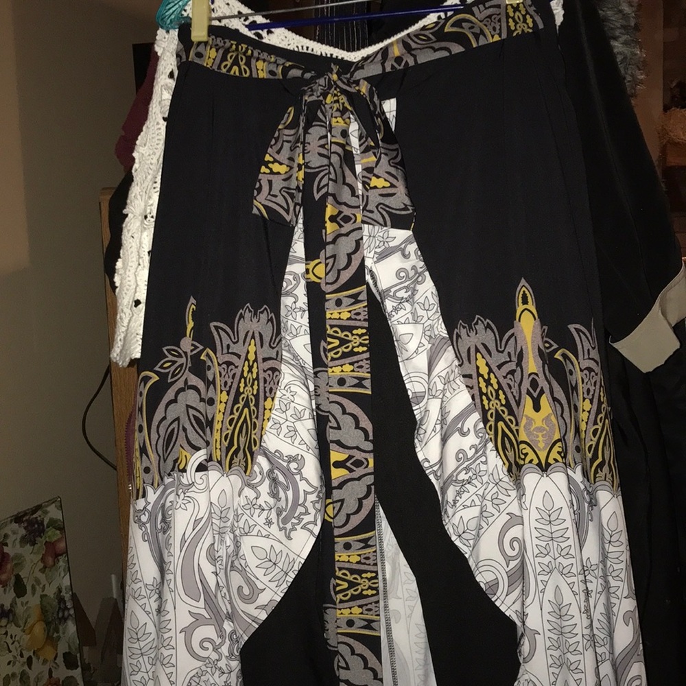 Wrap skirt with pants